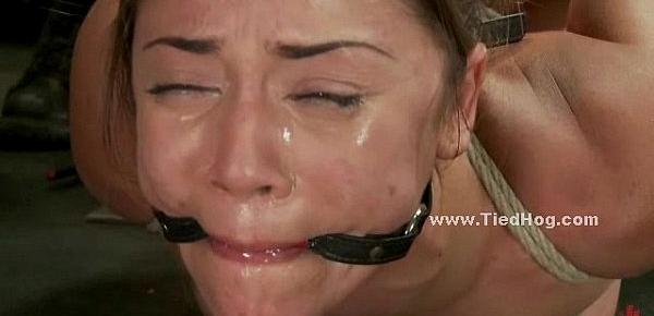  Gagged and tied up girl is shocked